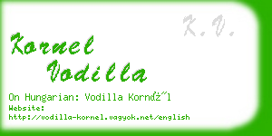 kornel vodilla business card